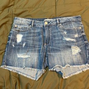 blue wash GARAGE jean shorts
